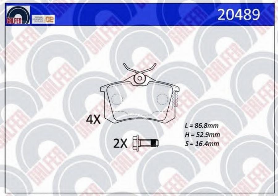 Galfer 20489 - Тормозные колодки, дисковые, комплект www.autospares.lv