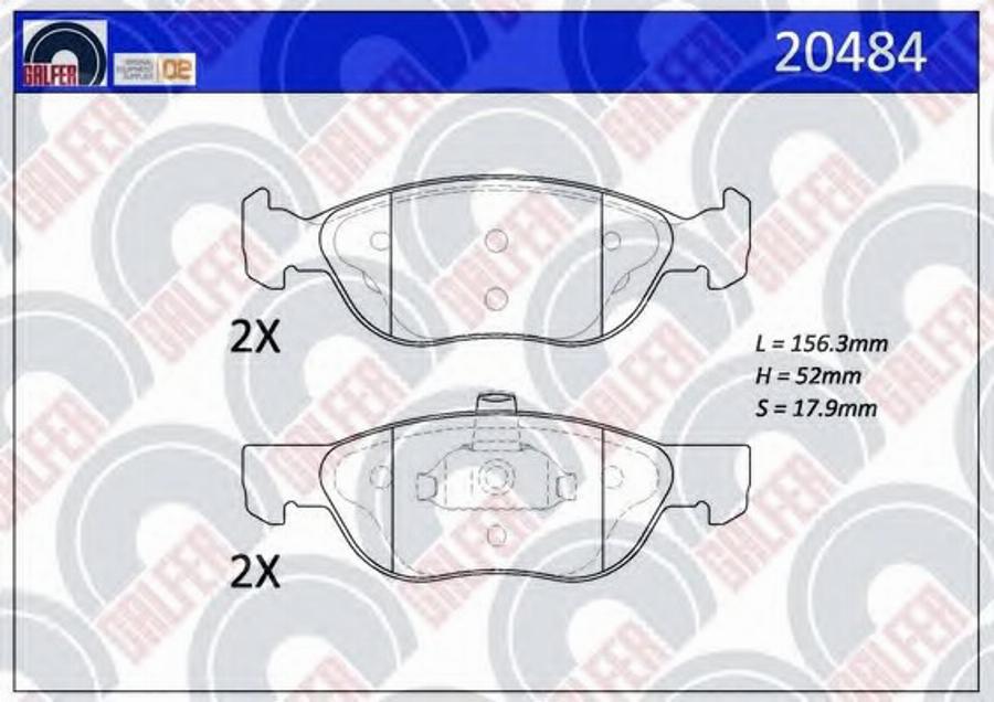 Galfer 20484 - Brake Pad Set, disc brake www.autospares.lv