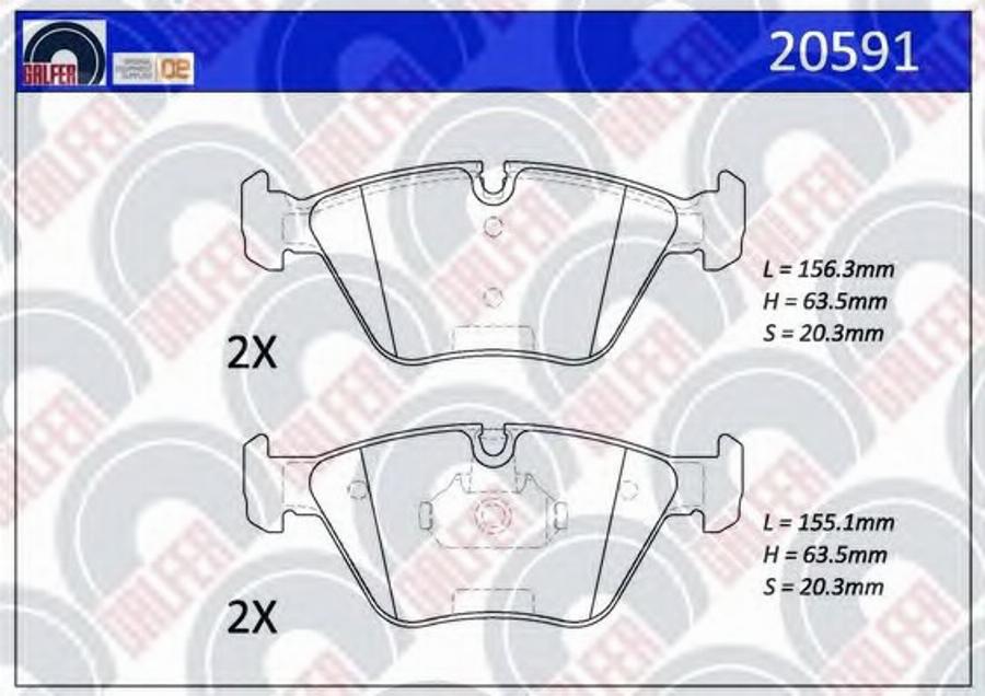 Galfer 20591 - Bremžu uzliku kompl., Disku bremzes autospares.lv