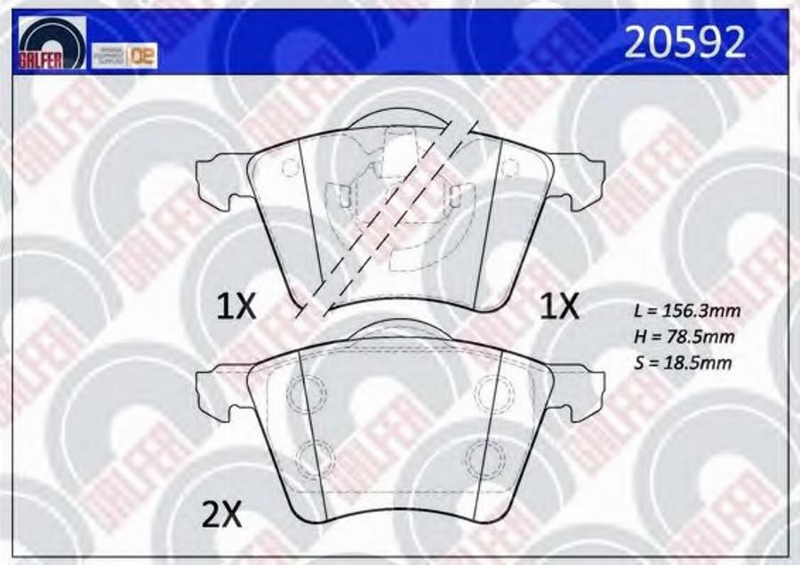 Galfer 20592 - Brake Pad Set, disc brake www.autospares.lv