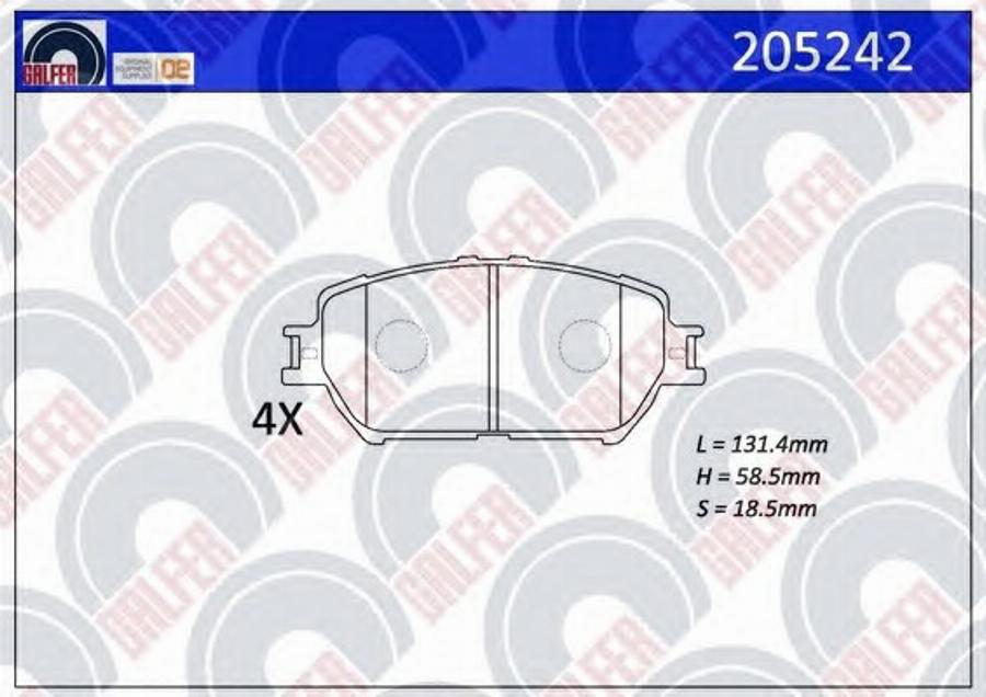 Galfer 205242 - Brake Pad Set, disc brake www.autospares.lv