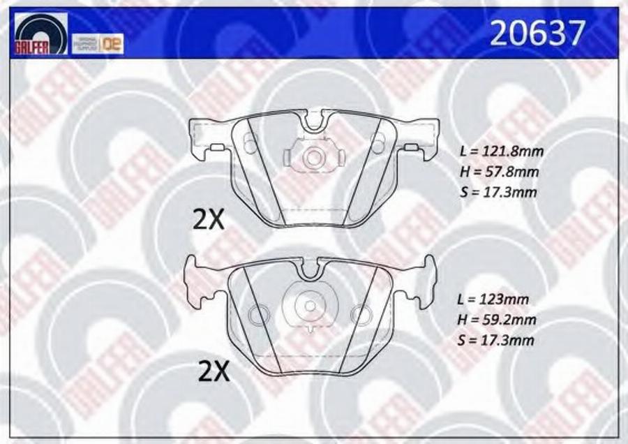 Galfer 20637 - Brake Pad Set, disc brake www.autospares.lv