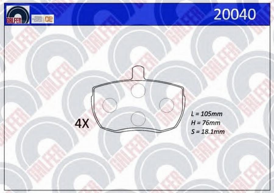 Galfer 20040 - Bremžu uzliku kompl., Disku bremzes autospares.lv