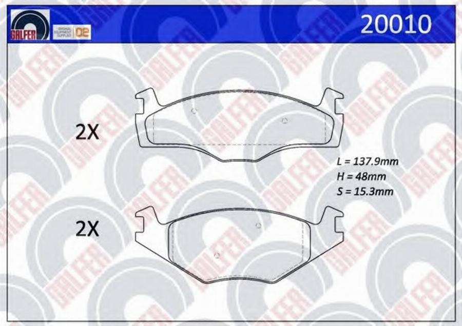 Galfer 20010 - Brake Pad Set, disc brake www.autospares.lv