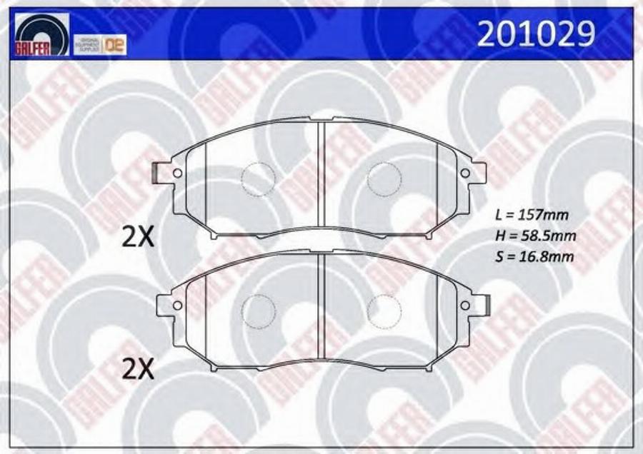 Galfer 201029 - Bremžu uzliku kompl., Disku bremzes www.autospares.lv