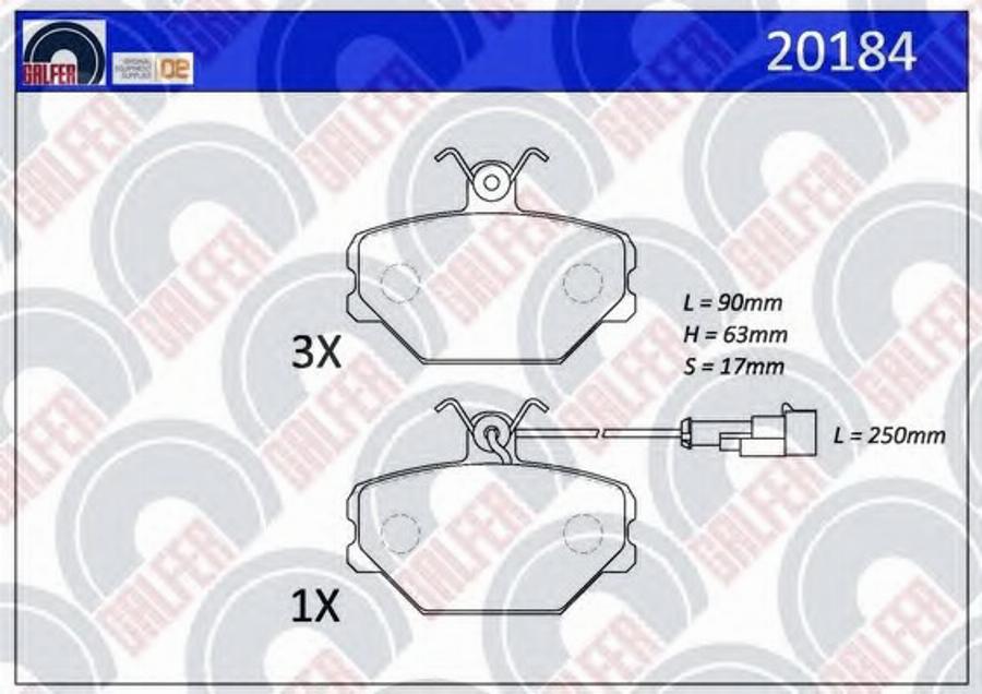 Galfer 20184 - Bremžu uzliku kompl., Disku bremzes autospares.lv