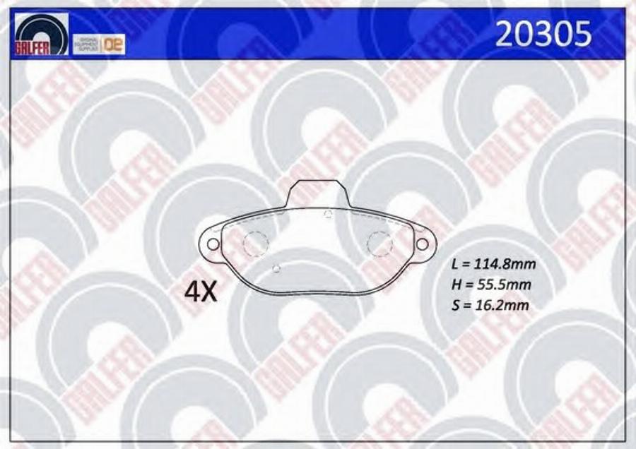 Galfer 20305 - Brake Pad Set, disc brake www.autospares.lv