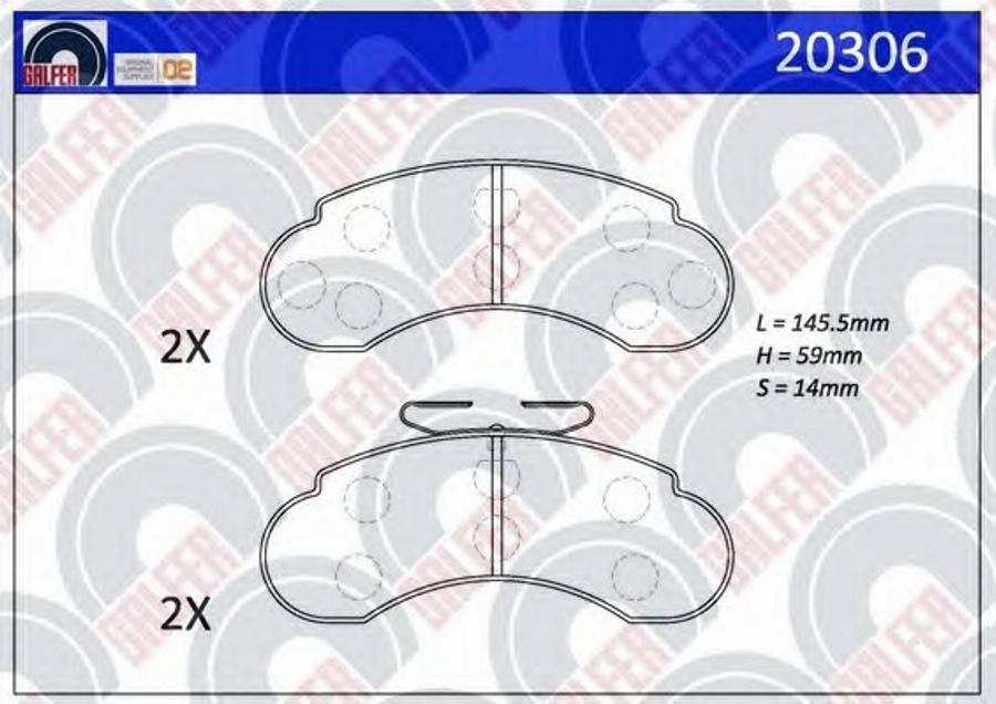 Galfer 20306 - Bremžu uzliku kompl., Disku bremzes autospares.lv