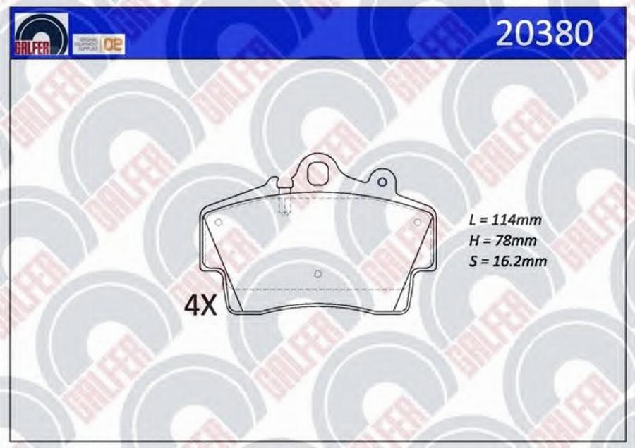 Galfer 20380 - Bremžu uzliku kompl., Disku bremzes www.autospares.lv