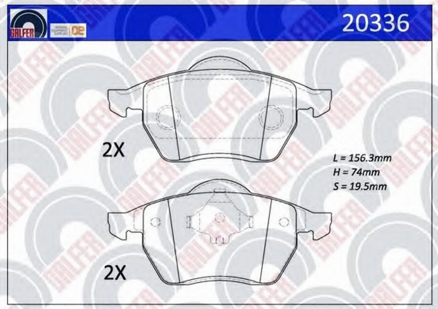 Galfer 20336 - Тормозные колодки, дисковые, комплект www.autospares.lv