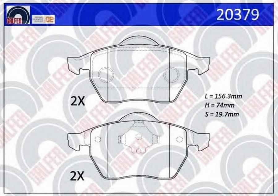 Galfer 20379 - Brake Pad Set, disc brake www.autospares.lv