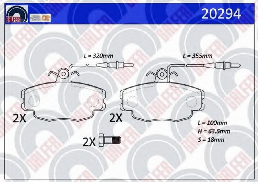 Galfer 20294 - Тормозные колодки, дисковые, комплект www.autospares.lv