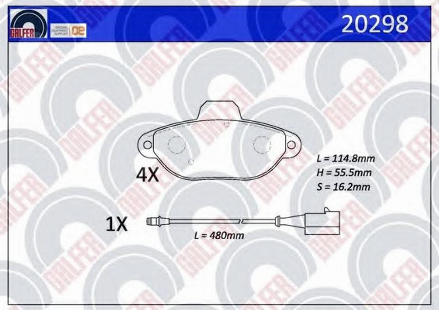 Galfer 20298 - Brake Pad Set, disc brake www.autospares.lv