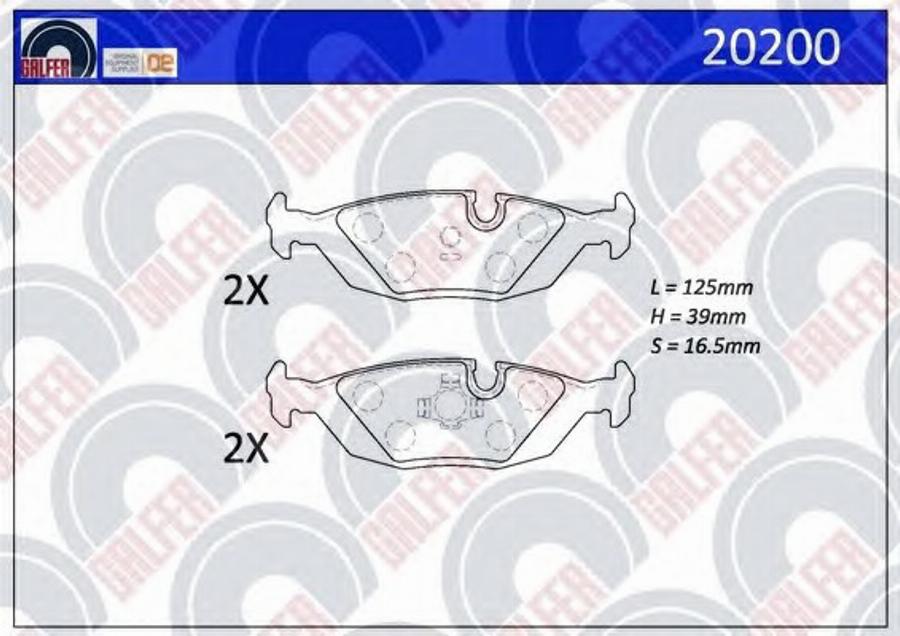 Galfer 20200 - Bremžu uzliku kompl., Disku bremzes autospares.lv