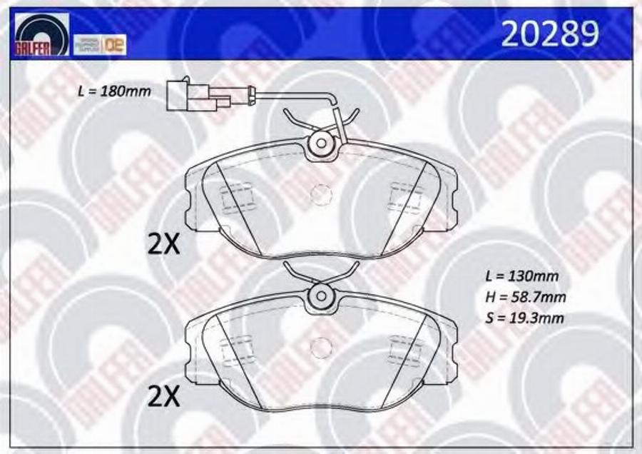 Galfer 20289 - Bremžu uzliku kompl., Disku bremzes autospares.lv