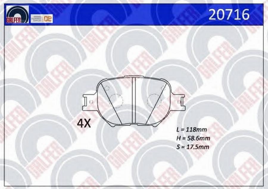 Galfer 20716 - Bremžu uzliku kompl., Disku bremzes autospares.lv