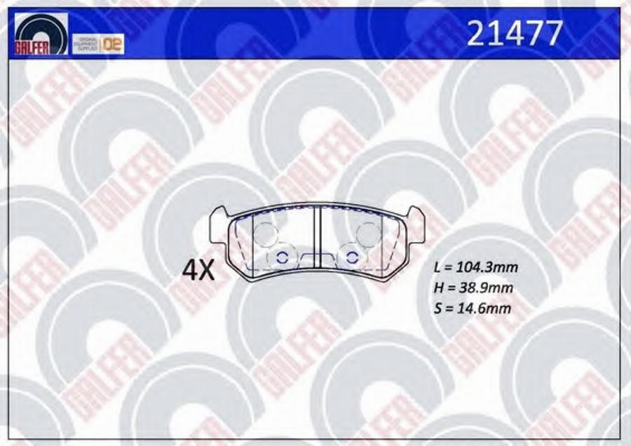 Galfer 21477 - Bremžu uzliku kompl., Disku bremzes autospares.lv