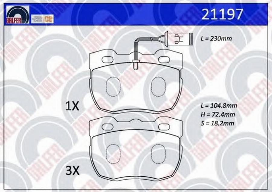 Galfer 21197 - Bremžu uzliku kompl., Disku bremzes autospares.lv