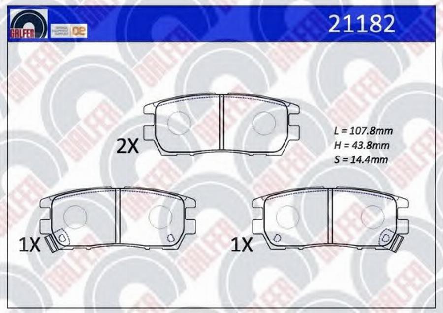 Galfer 21182 - Тормозные колодки, дисковые, комплект www.autospares.lv