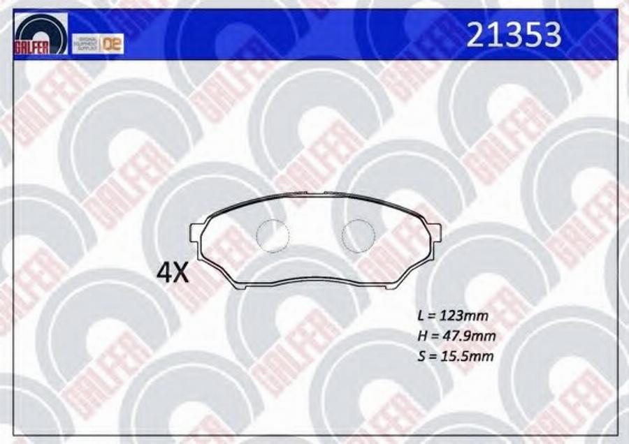 Galfer 21353 - Тормозные колодки, дисковые, комплект www.autospares.lv