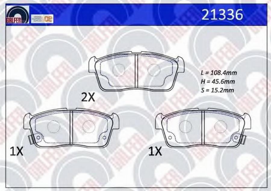 Galfer 21336 - Тормозные колодки, дисковые, комплект www.autospares.lv