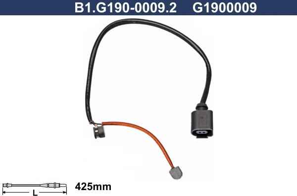 Galfer B1.G190-0009.2 - Сигнализатор, износ тормозных колодок www.autospares.lv