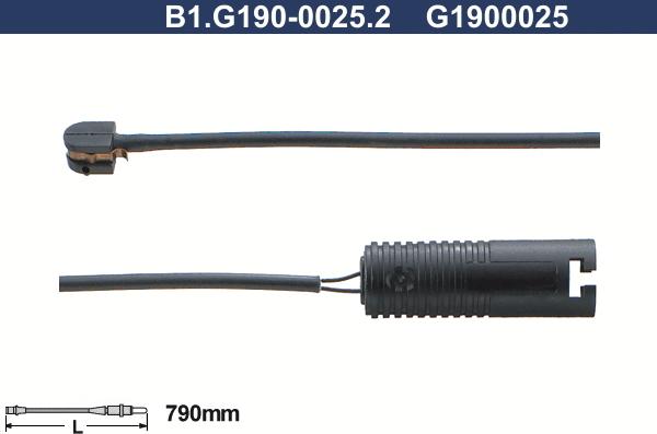 Galfer B1.G190-0025.2 - Indikators, Bremžu uzliku nodilums autospares.lv