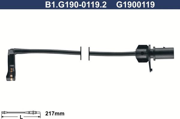 Galfer B1.G190-0119.2 - Indikators, Bremžu uzliku nodilums www.autospares.lv