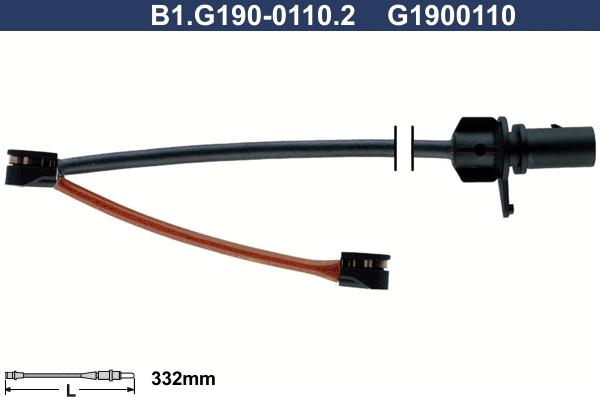 Galfer B1.G190-0110.2 - Indikators, Bremžu uzliku nodilums www.autospares.lv