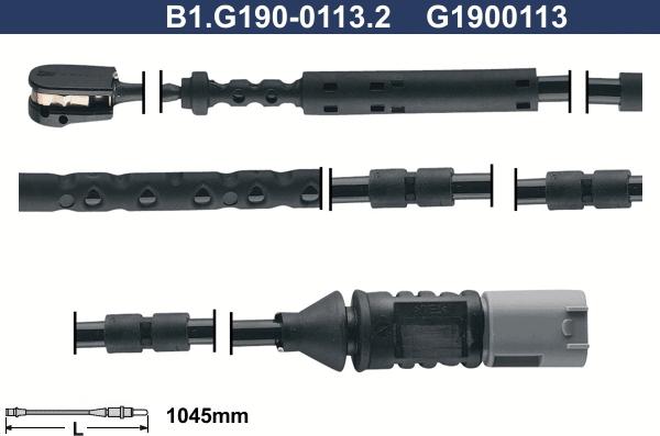 Galfer B1.G190-0113.2 - Indikators, Bremžu uzliku nodilums autospares.lv