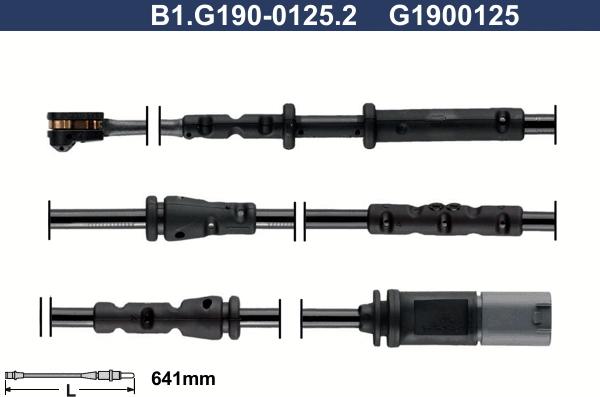 Galfer B1.G190-0125.2 - Indikators, Bremžu uzliku nodilums www.autospares.lv