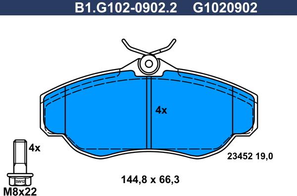 Galfer B1.G102-0902.2 - Brake Pad Set, disc brake www.autospares.lv