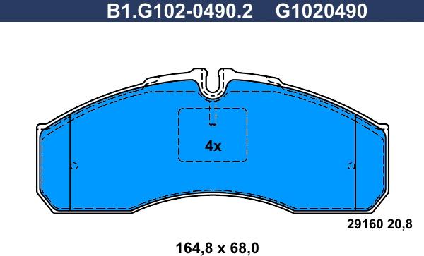 Galfer B1.G102-0490.2 - Bremžu uzliku kompl., Disku bremzes www.autospares.lv