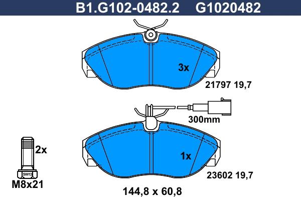 Galfer B1.G102-0482.2 - Brake Pad Set, disc brake www.autospares.lv