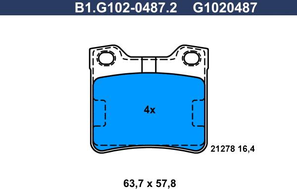 Galfer B1.G102-0487.2 - Bremžu uzliku kompl., Disku bremzes www.autospares.lv