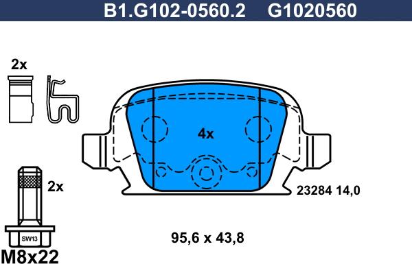 Galfer B1.G102-0560.2 - Bremžu uzliku kompl., Disku bremzes autospares.lv