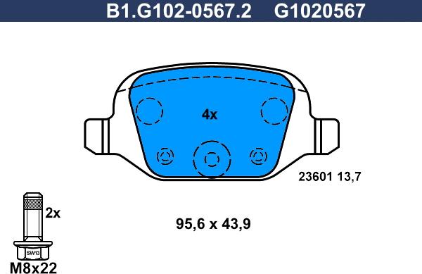 Galfer B1.G102-0567.2 - Тормозные колодки, дисковые, комплект www.autospares.lv