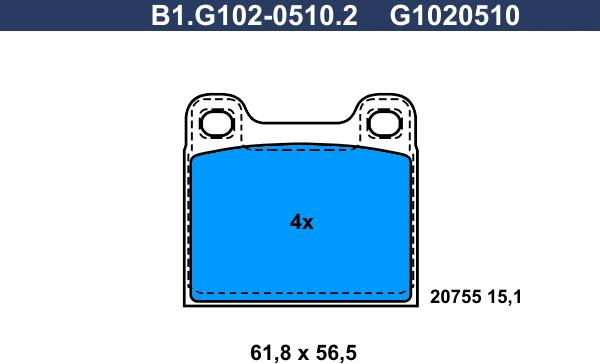 Galfer B1.G102-0510.2 - Brake Pad Set, disc brake www.autospares.lv