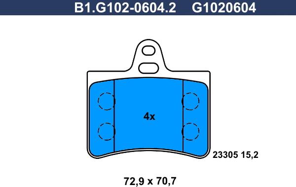 Galfer B1.G102-0604.2 - Bremžu uzliku kompl., Disku bremzes autospares.lv