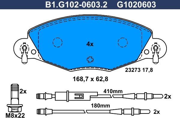 Galfer B1.G102-0603.2 - Bremžu uzliku kompl., Disku bremzes autospares.lv