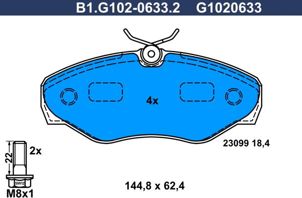 Galfer B1.G102-0633.2 - Bremžu uzliku kompl., Disku bremzes autospares.lv