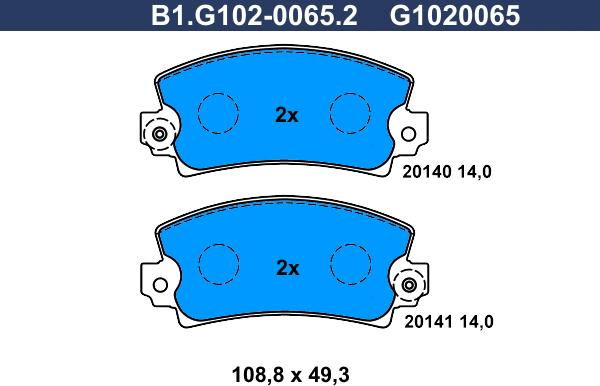 Galfer B1.G102-0065.2 - Bremžu uzliku kompl., Disku bremzes www.autospares.lv