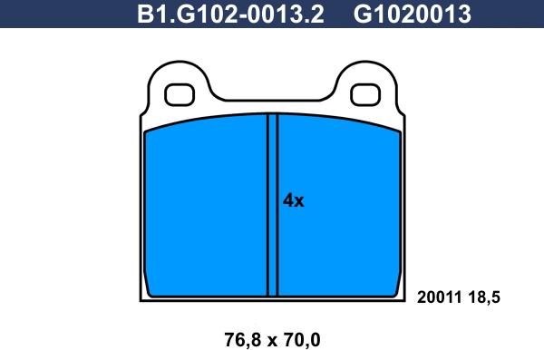 Galfer B1.G102-0013.2 - Bremžu uzliku kompl., Disku bremzes autospares.lv