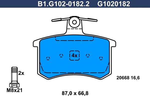 Galfer B1.G102-0182.2 - Bremžu uzliku kompl., Disku bremzes www.autospares.lv