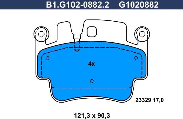 Galfer B1.G102-0882.2 - Bremžu uzliku kompl., Disku bremzes autospares.lv