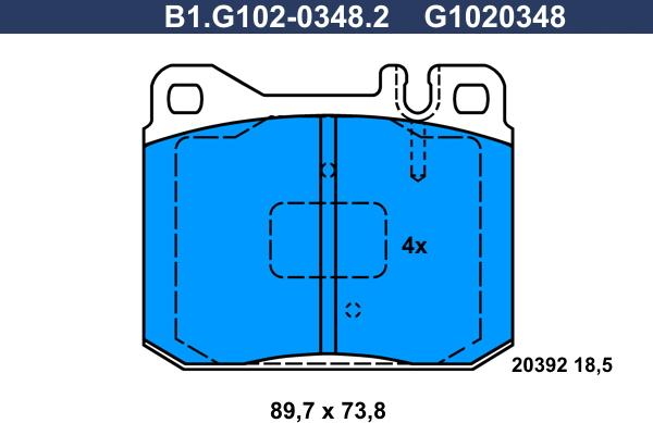 Galfer B1.G102-0348.2 - Bremžu uzliku kompl., Disku bremzes www.autospares.lv