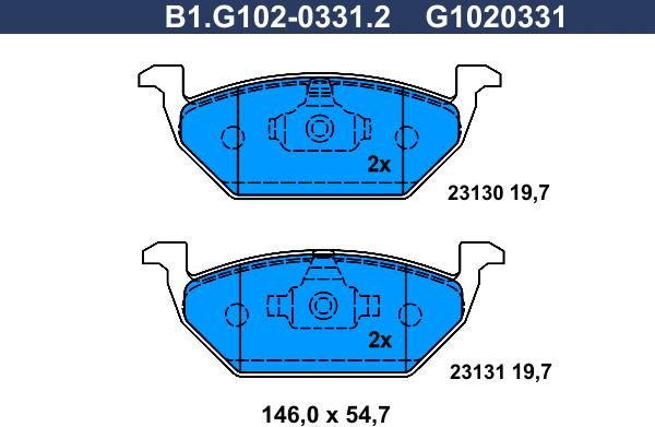 Galfer B1.G102-0331.2 - Bremžu uzliku kompl., Disku bremzes www.autospares.lv