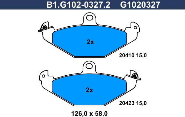 Galfer B1.G102-0327.2 - Bremžu uzliku kompl., Disku bremzes autospares.lv