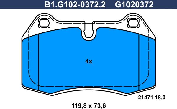 Galfer B1.G102-0372.2 - Bremžu uzliku kompl., Disku bremzes www.autospares.lv