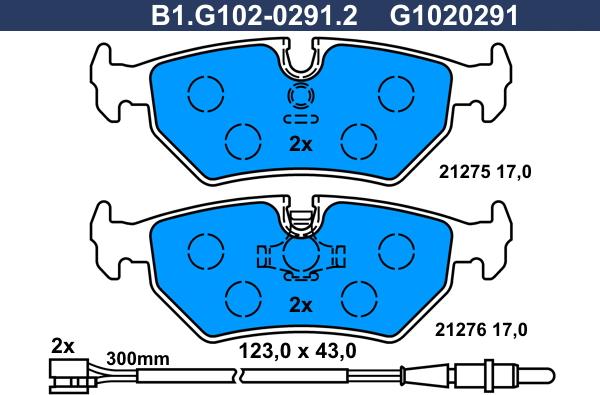 Galfer B1.G102-0291.2 - Bremžu uzliku kompl., Disku bremzes www.autospares.lv